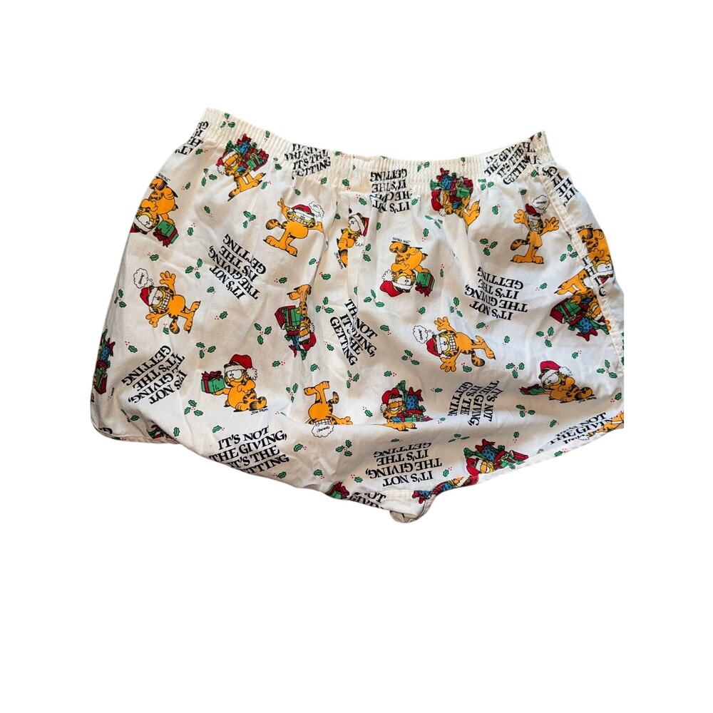 Vintage 90s Garfield Christmas Boxer Men’s 34 USA 100% Cotton Holiday Shorts